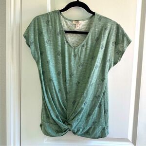 Como Vintage Sage Green Cactus Print Tee